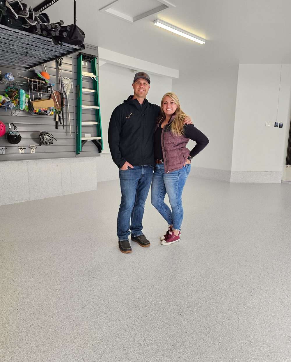 EvrStep customers in their newly coated garage