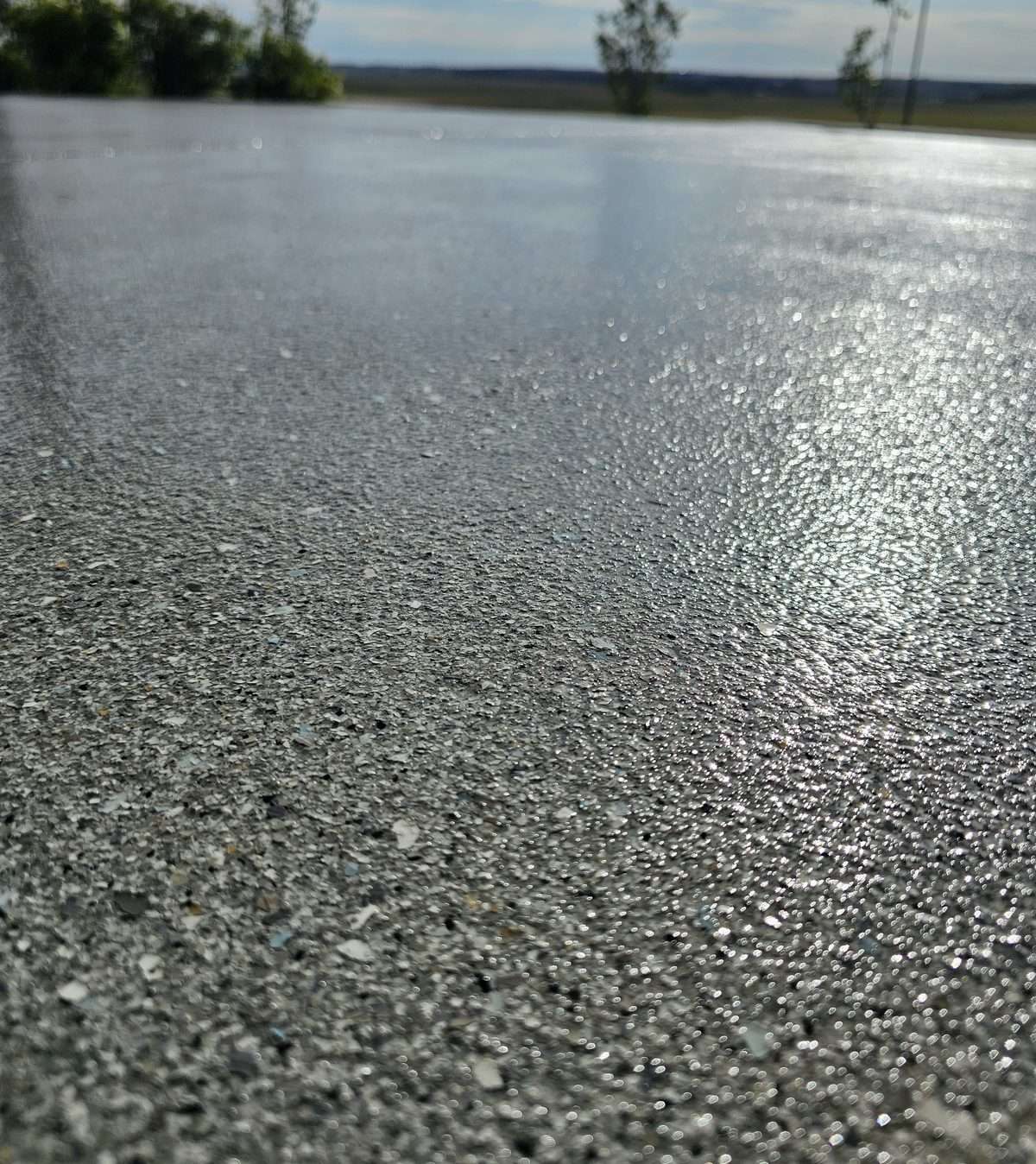 Close-up of an EvrStep garage floor flake blend