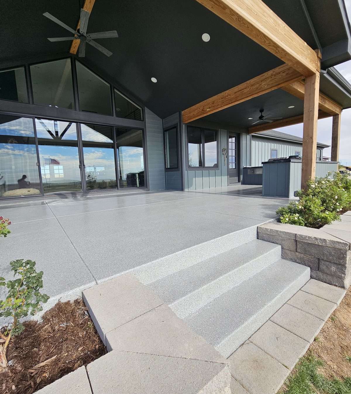 Porch concrete coating on a Colorado home